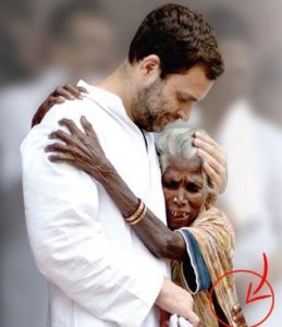 Rahul Gandhi Hugging Old Woman Poor Photoshop_431x500