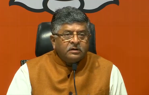 Ravi Shankar Prasad Twitter BJP Nov 14