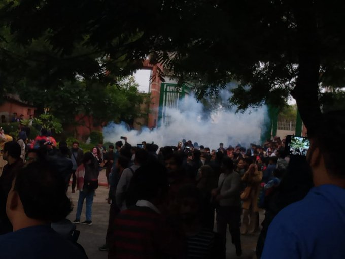 Protest by JMI Students Against CAB