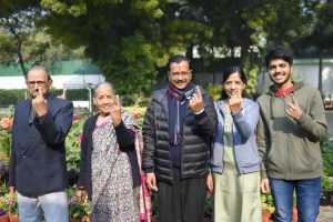 Arvind Kejriwal and family cast vote
