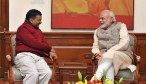 Kejriwal meet Modi File Photo