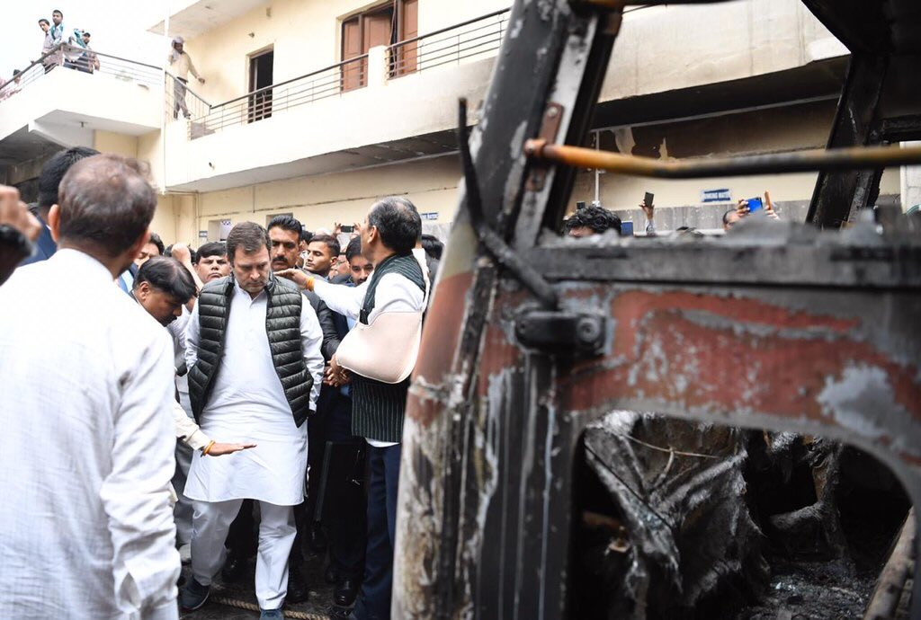 Rahul Gandhi visits riot hit areas in Delhi Cong Twitter