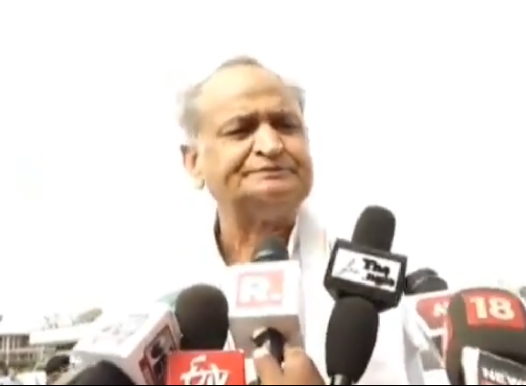 Ashok Gehlot Talking To Media Photo Videograb