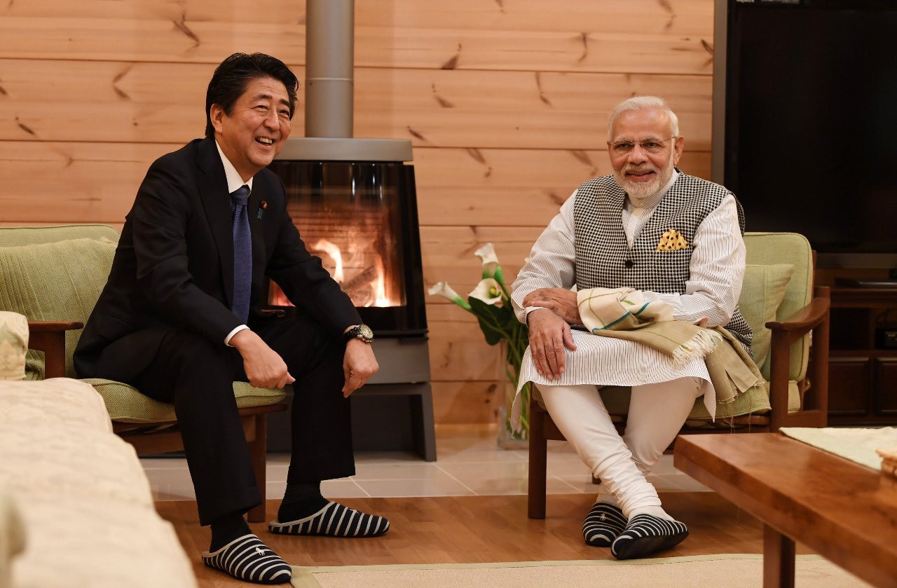 Narendra Modi and Shinzo Abe Image Tweeted By PM Modi