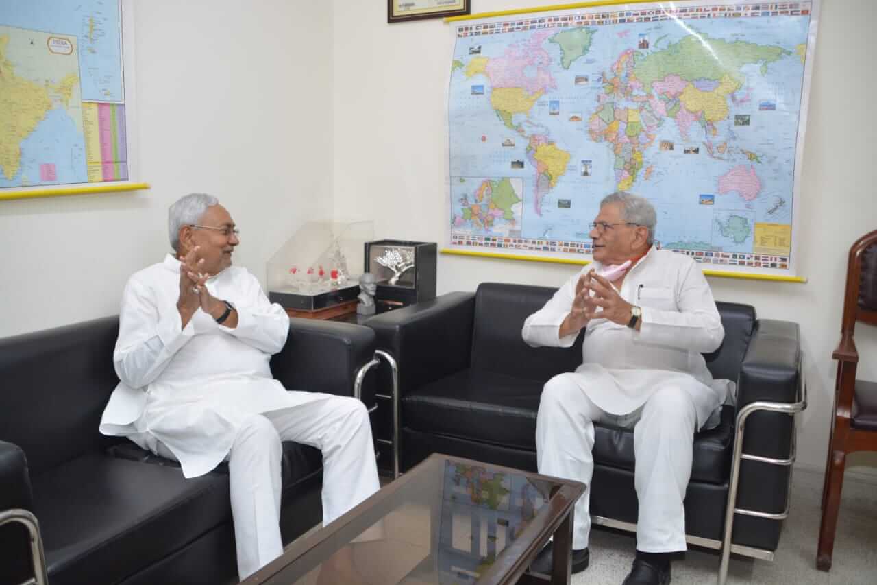 Nitish Kumar meets Sitaram Yechury