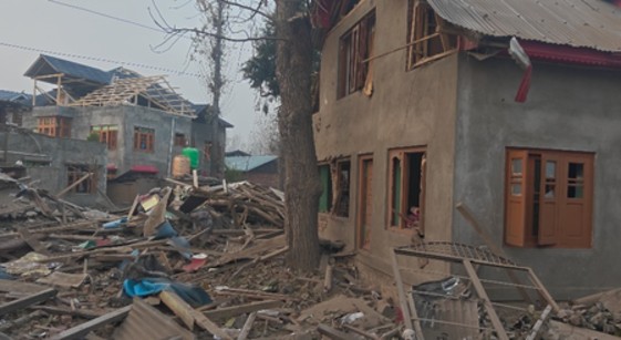 house of Dr Umar demolished in Pulwama