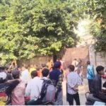 people gathered outside school in Delhi where 12 th student set herself on fire IANS (1) (1)